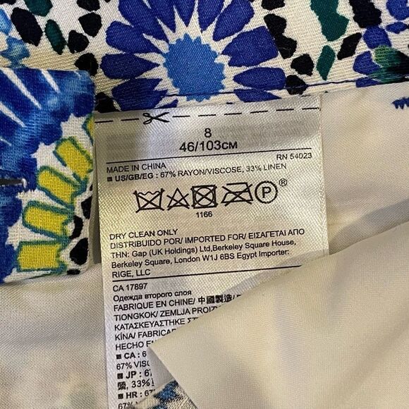 Banana Republic Floral Ikat Shorts Rayon Linen Blend Summer Size 8 medium - Picture 5 of 7